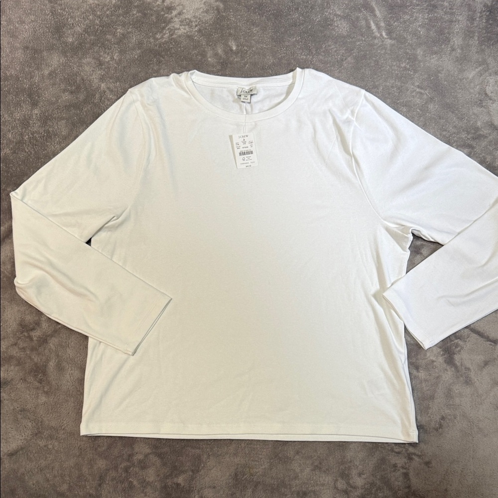 J. Crew‎ Classic White Long Sleeve Top